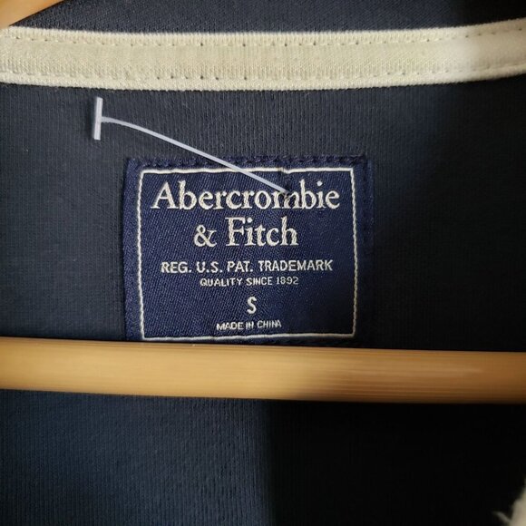 Abercrombie & Fitch Logo Tape Sleeve Tricot Track Jacket Blue Size Men's Small - Picture 2 of 10